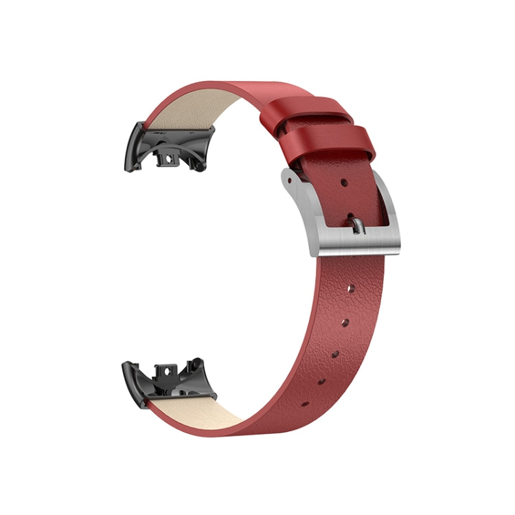 For Xiaomi Mi Band 8 Leather Replacement Watch Band(Red) -  by PMC TechLife | Online Shopping South Africa | PMC TechLife