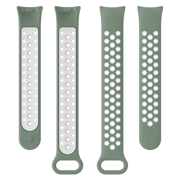 For Xiaomi Mi Band 8 Sports Two Color Silicone Watch Band(Light Green White) -  by PMC TechLife | Online Shopping South Africa | PMC TechLife