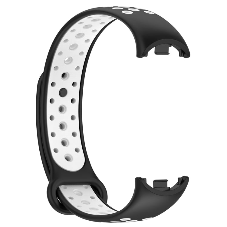 For Xiaomi Mi Band 8 Sports Two Color Silicone Watch Band(Black White) -  by PMC TechLife | Online Shopping South Africa | PMC TechLife