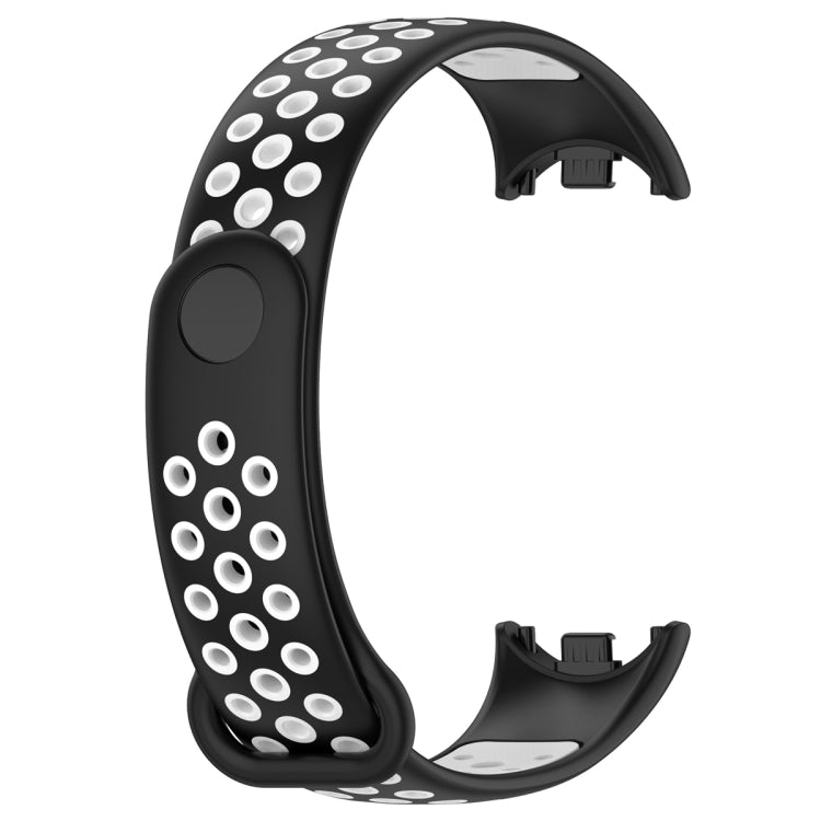 For Xiaomi Mi Band 8 Sports Two Color Silicone Watch Band(Black White) -  by PMC TechLife | Online Shopping South Africa | PMC TechLife