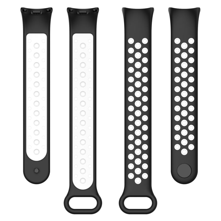 For Xiaomi Mi Band 8 Sports Two Color Silicone Watch Band(Black White) -  by PMC TechLife | Online Shopping South Africa | PMC TechLife