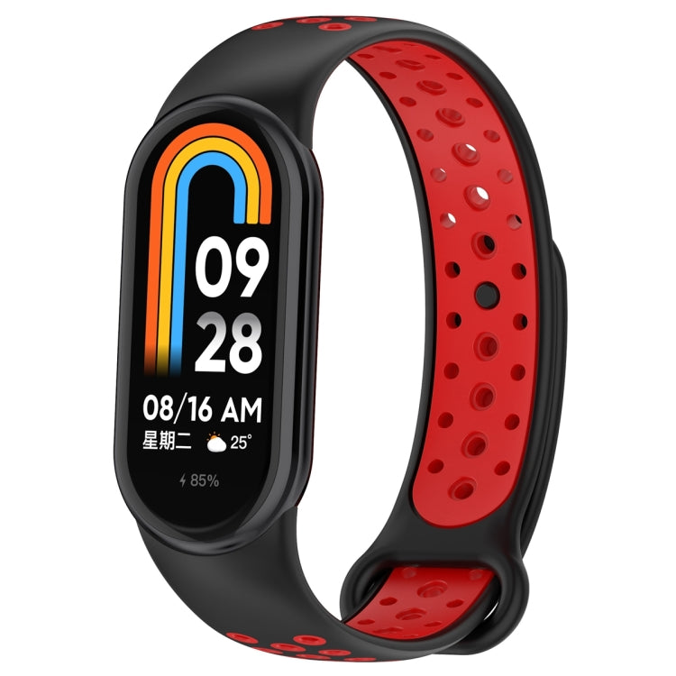 For Xiaomi Mi Band 8 Sports Two Color Silicone Watch Band(Black Red) -  by PMC TechLife | Online Shopping South Africa | PMC TechLife