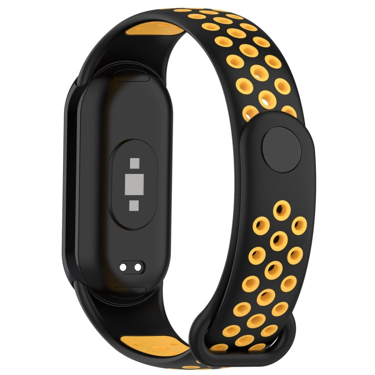 For Xiaomi Mi Band 8 Sports Two Color Silicone Watch Band(Black Yellow) -  by PMC TechLife | Online Shopping South Africa | PMC TechLife