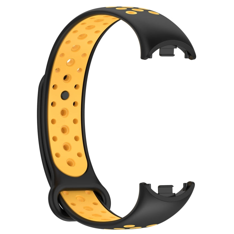 For Xiaomi Mi Band 8 Sports Two Color Silicone Watch Band(Black Yellow) -  by PMC TechLife | Online Shopping South Africa | PMC TechLife