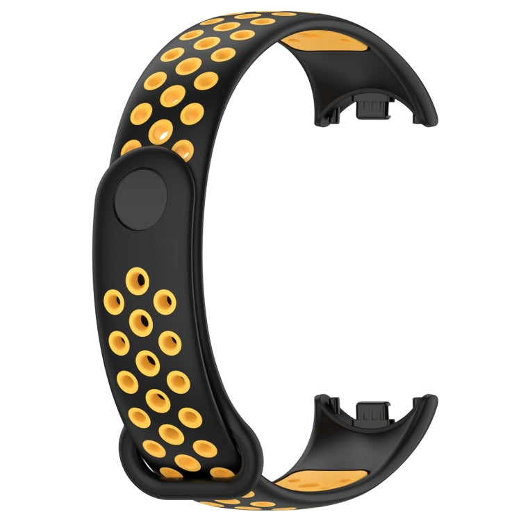 For Xiaomi Mi Band 8 Sports Two Color Silicone Watch Band(Black Yellow) -  by PMC TechLife | Online Shopping South Africa | PMC TechLife