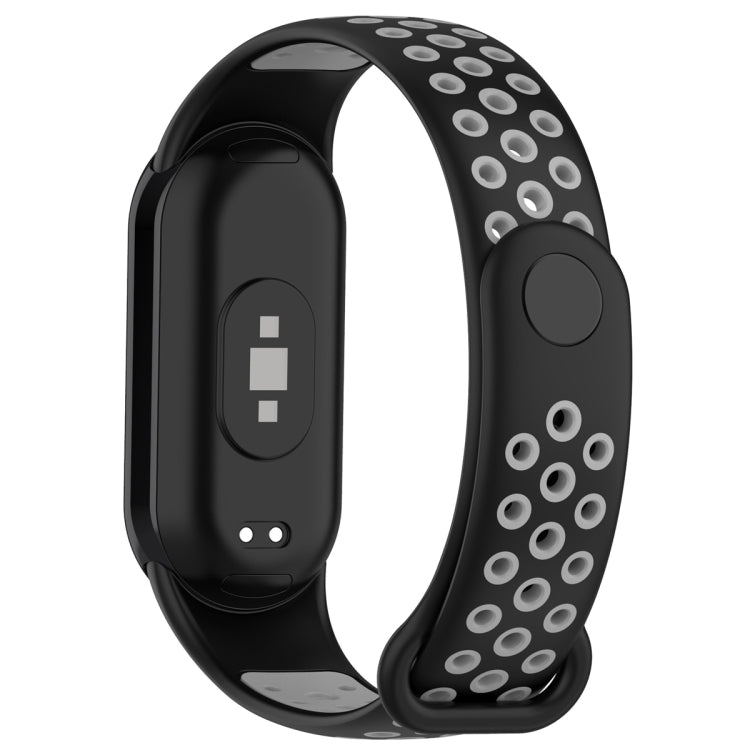 For Xiaomi Mi Band 8 Sports Two Color Silicone Watch Band(Black Grey) -  by PMC TechLife | Online Shopping South Africa | PMC TechLife
