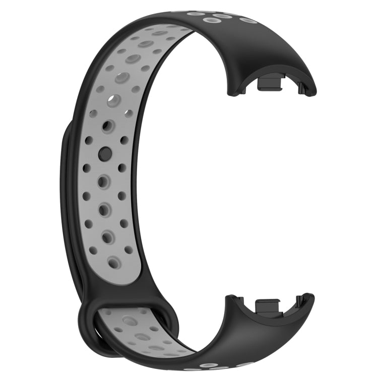 For Xiaomi Mi Band 8 Sports Two Color Silicone Watch Band(Black Grey) -  by PMC TechLife | Online Shopping South Africa | PMC TechLife