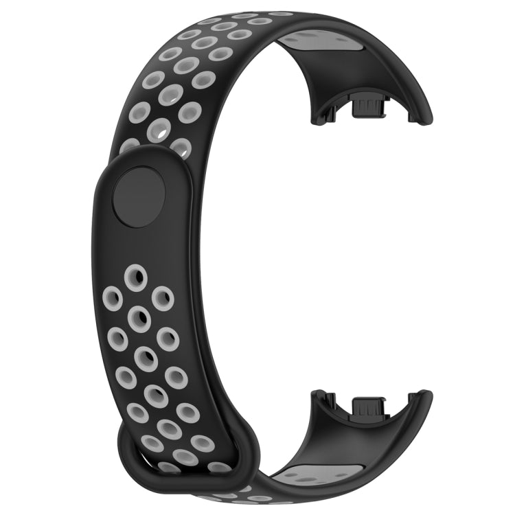 For Xiaomi Mi Band 8 Sports Two Color Silicone Watch Band(Black Grey) -  by PMC TechLife | Online Shopping South Africa | PMC TechLife