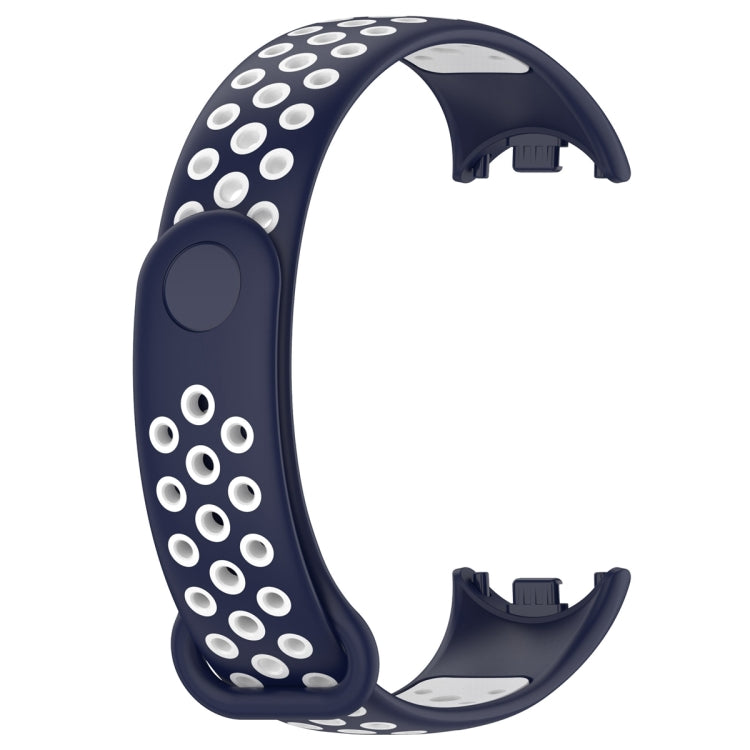 For Xiaomi Mi Band 8 Sports Two Color Silicone Watch Band(Midnight Blue White) -  by PMC TechLife | Online Shopping South Africa | PMC TechLife