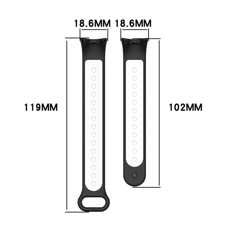 For Xiaomi Mi Band 8 Sports Two Color Silicone Watch Band(Black Red) -  by PMC TechLife | Online Shopping South Africa | PMC TechLife