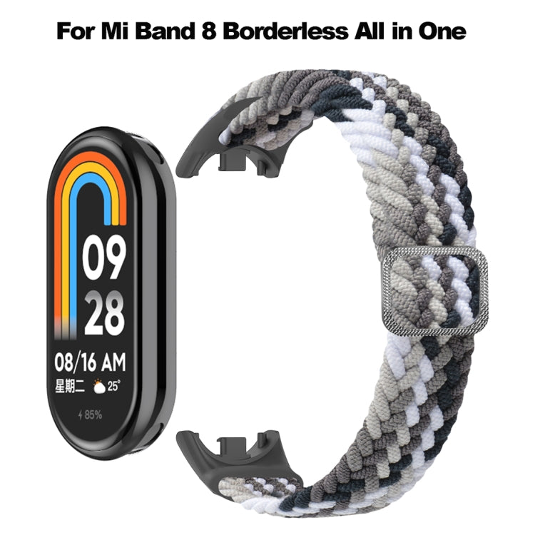 For Xiaomi Mi Band 8 Adjustable Nylon Braided Elasticity Watch Band(Pink White) -  by PMC TechLife | Online Shopping South Africa | PMC TechLife