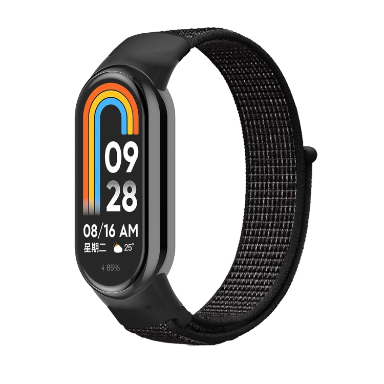For Xiaomi Mi Band 8 Loop Nylon Replacement Watch Band(Reflective Black) -  by PMC TechLife | Online Shopping South Africa | PMC TechLife
