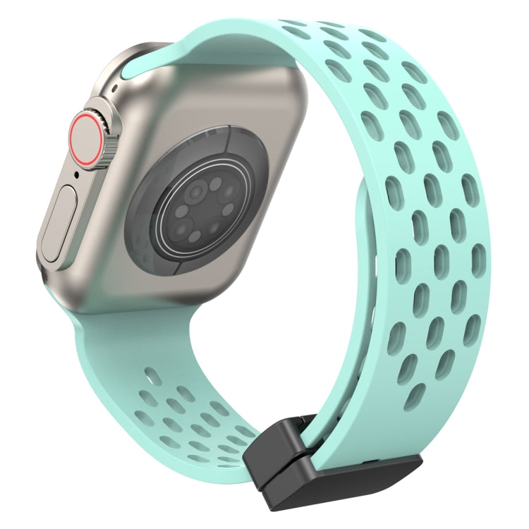 Magnetic Clasp Silicone Watch Band For Apple Watch Ultra 49mm / Series 8&7 45mm / SE 2&6&SE&5&4 44mm / 3&2&1 42mm(Gen Green) -  by PMC TechLife | Online Shopping South Africa | PMC TechLife