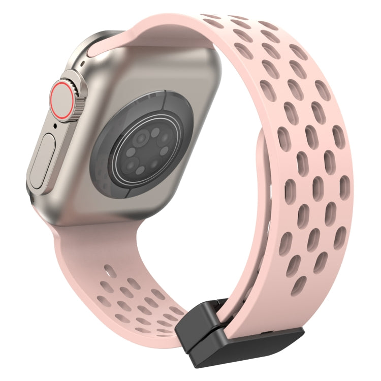 Magnetic Clasp Silicone Watch Band For Apple Watch Ultra 49mm / Series 8&7 45mm / SE 2&6&SE&5&4 44mm / 3&2&1 42mm(Pink) -  by PMC TechLife | Online Shopping South Africa | PMC TechLife