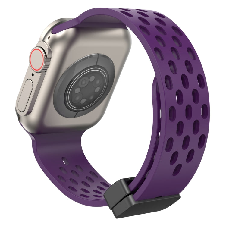 Magnetic Clasp Silicone Watch Band For Apple Watch Ultra 49mm / Series 8&7 45mm / SE 2&6&SE&5&4 44mm / 3&2&1 42mm(Fruit Purple) -  by PMC TechLife | Online Shopping South Africa | PMC TechLife