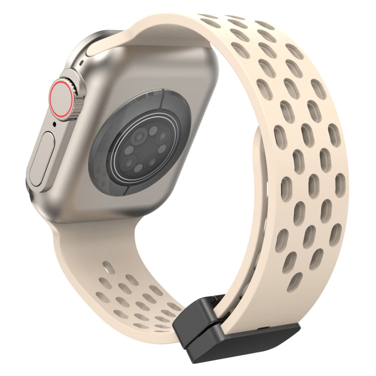 Magnetic Clasp Silicone Watch Band For Apple Watch Ultra 49mm / Series 8&7 45mm / SE 2&6&SE&5&4 44mm / 3&2&1 42mm(Starlight) -  by PMC TechLife | Online Shopping South Africa | PMC TechLife