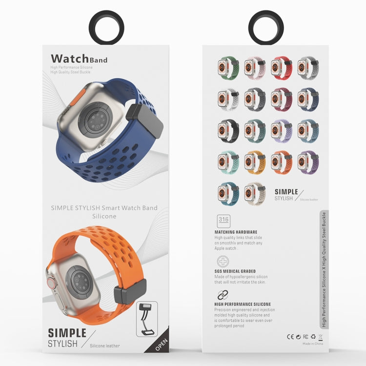 Magnetic Clasp Silicone Watch Band For Apple Watch Ultra 49mm / Series 8&7 45mm / SE 2&6&SE&5&4 44mm / 3&2&1 42mm(Pink) -  by PMC TechLife | Online Shopping South Africa | PMC TechLife