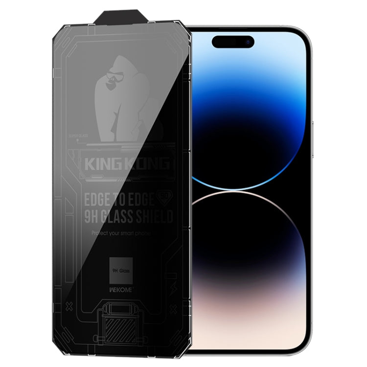 For iPhone 14 Pro Max WK WTP-067 King Kong Vacha 9D Curved Privacy Tempered Glass Film(Black) - iPhone 14 Pro Max Tempered Glass by WK | Online Shopping South Africa | PMC TechLife