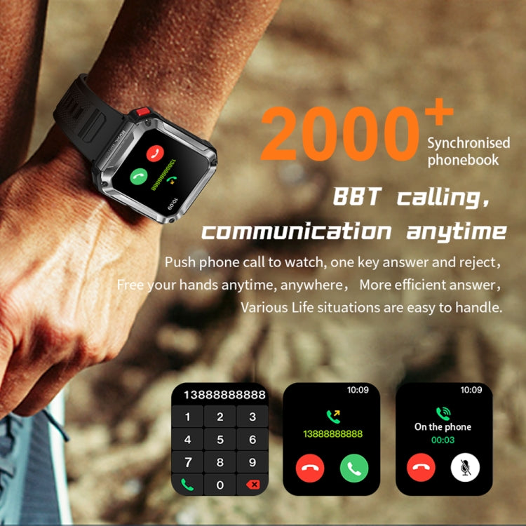 OVISEN T93 1.96 inch IPS Screen 2 in 1 Bluetooth Headset Smart Watch, Supports Blood Oxygen Monitoring/Bluetooth Music(Black) - Smart Watches by PMC TechLife | Online Shopping South Africa | PMC TechLife