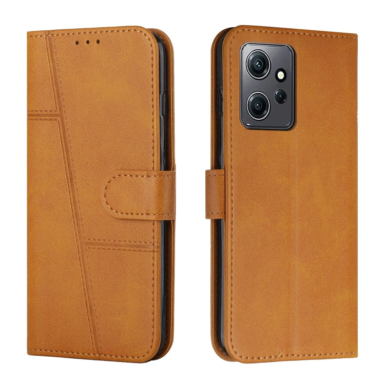 For Xiaomi Redmi Note 12 4G Global Stitching Calf Texture Buckle Leather Phone Case(Yellow) - free shipping - PMC TechLife - Order now!