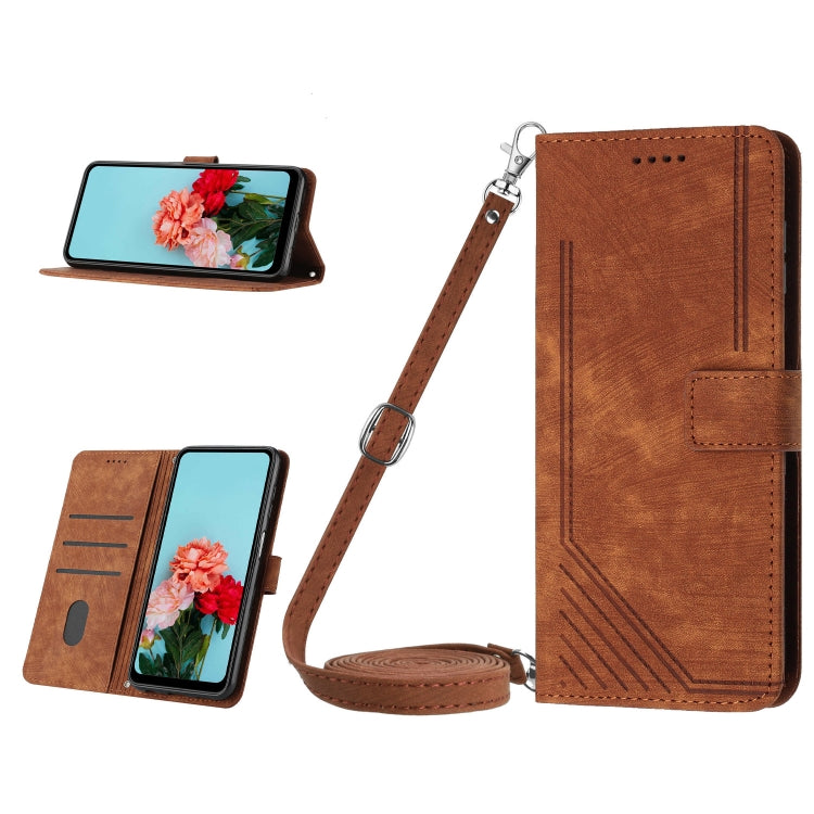 For OnePlus Nord CE 3/Nord CE 3 Lite/Nord N30 Skin Feel Stripe Pattern Leather Phone Case with Lanyard(Brown) - free shipping - PMC TechLife - Order now!