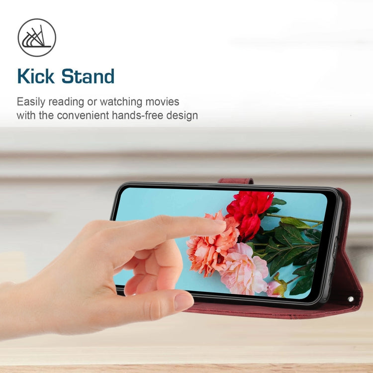 For OnePlus Nord CE 3/Nord CE 3 Lite/Nord N30 Skin Feel Stripe Pattern Leather Phone Case with Lanyard(Red) - free shipping - PMC TechLife - Order now!
