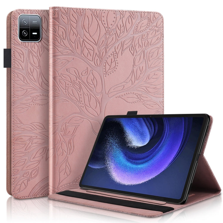 For Xiaomi Pad 6 / Pad 6 Pro Life Tree Series Horizontal Flip Leather Tablet Case(Rose Gold) - free shipping - PMC TechLife - Order now!