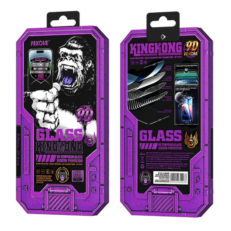 For iPhone 14 WK WTP-068 King Kong Vacha Corning 9D Curved HD Tempered Glass Film(Black) - iPhone 14 Tempered Glass by WK | Online Shopping South Africa | PMC TechLife | Buy Now Pay Later Mobicred