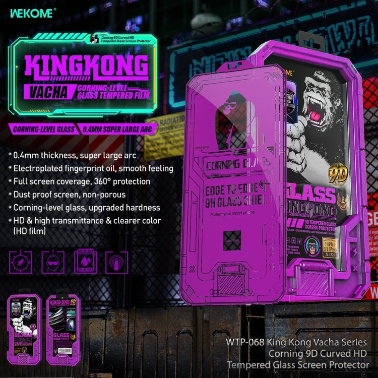 For iPhone 13 Pro Max WK WTP-068 King Kong Vacha Corning 9D Curved HD Tempered Glass Film(Black) - free shipping - PMC TechLife - Order now!