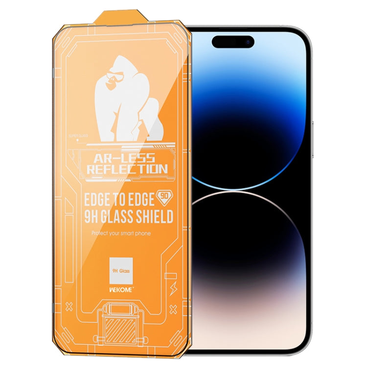 For iPhone 14 Pro WK WTP-070 King Kong Vacha 9D Curved AR Frosted Tempered Glass Film(Black) - iPhone 14 Pro Tempered Glass by WK | Online Shopping South Africa | PMC TechLife | Buy Now Pay Later Mobicred