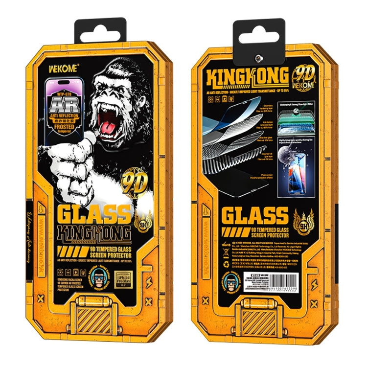 For iPhone 14 Pro WK WTP-070 King Kong Vacha 9D Curved AR Frosted Tempered Glass Film(Black) - iPhone 14 Pro Tempered Glass by WK | Online Shopping South Africa | PMC TechLife | Buy Now Pay Later Mobicred