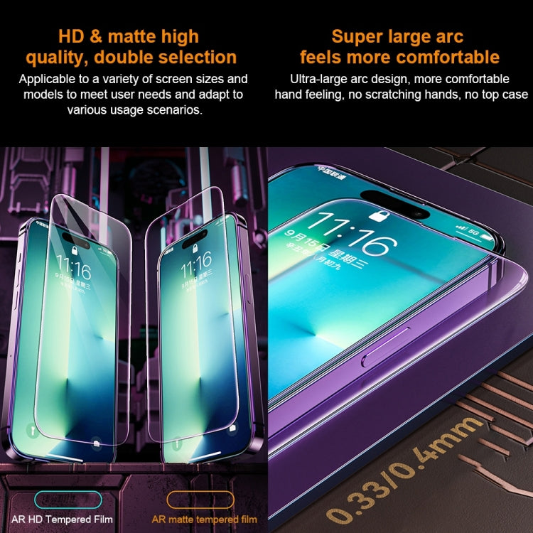 For iPhone 13 Pro WK WTP-070 King Kong Vacha 9D Curved AR Frosted Tempered Glass Film(Black) - iPhone 13 Pro Tempered Glass by WK | Online Shopping South Africa | PMC TechLife | Buy Now Pay Later Mobicred