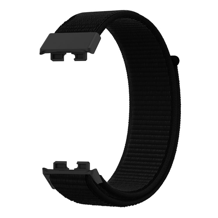 For Huawei Band 8 16mm Woven Nylon Loop Watch Band(Dark Black) - Watch Bands by PMC TechLife | Online Shopping South Africa | PMC TechLife