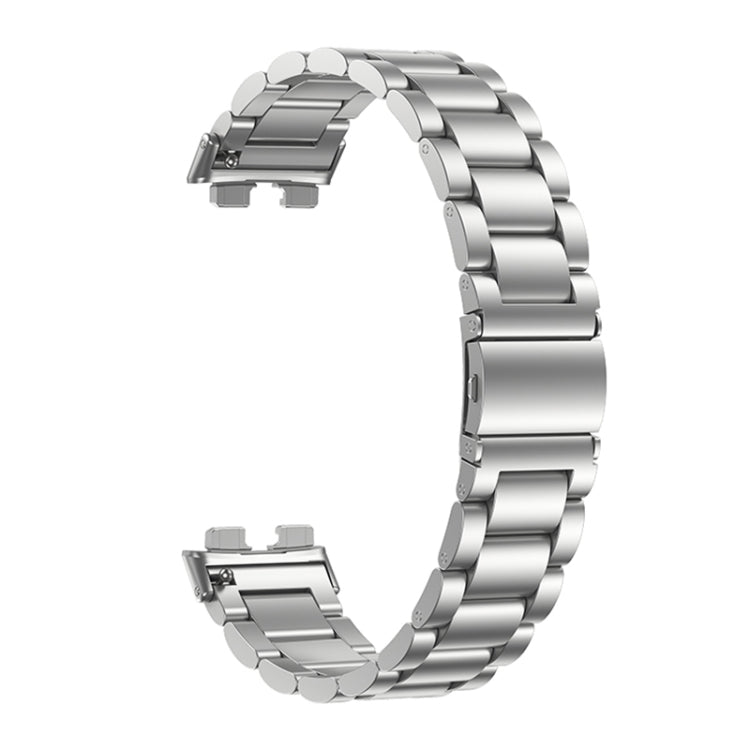 For Huawei Band 8 16mm Three Strains Metal Replacement Watch Band(Silver) - Watch Bands by PMC TechLife | Online Shopping South Africa | PMC TechLife