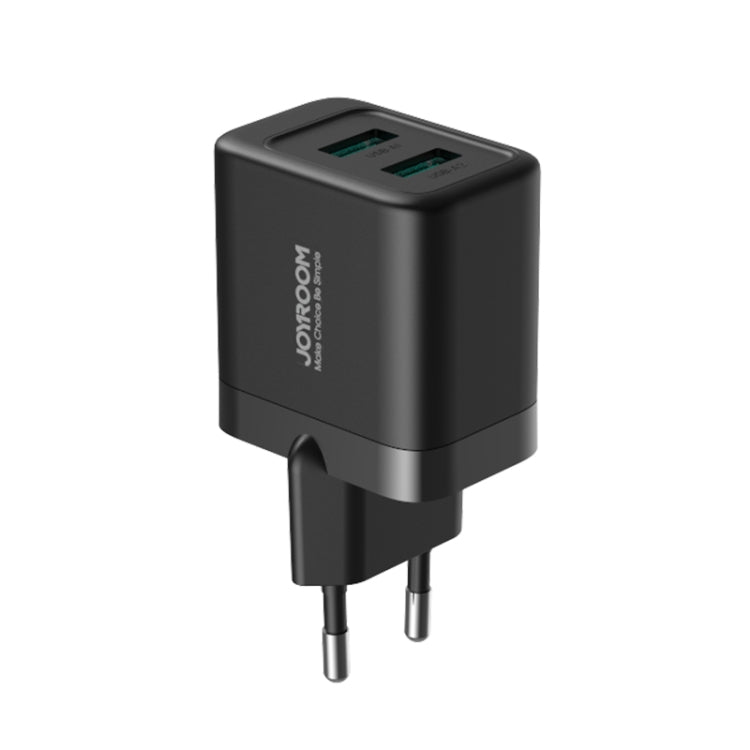 JOYROOM JR-TCN01 2.4A Dual Ports USB Charger, Plug:EU Plug(Black) - USB Charger by JOYROOM | Online Shopping South Africa | PMC TechLife