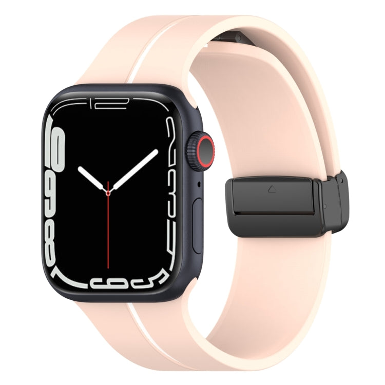 Two Color Folding Buckle Silicone Watch Band For Apple Watch Ultra 49mm(Pink+White) - Watch Bands by PMC TechLife | Online Shopping South Africa | PMC TechLife