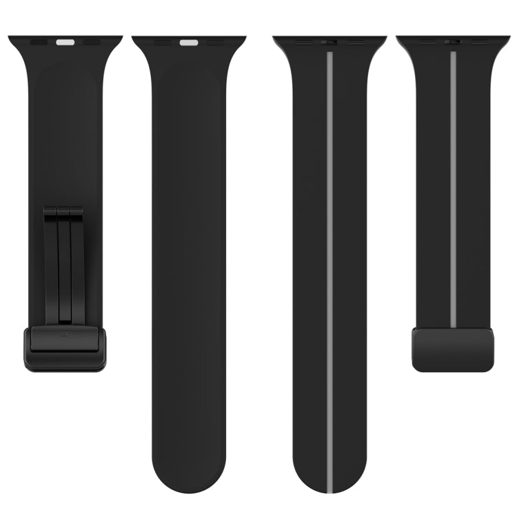 Two Color Folding Buckle Silicone Watch Band For Apple Watch Ultra 49mm(Black+Grey) - Watch Bands by PMC TechLife | Online Shopping South Africa | PMC TechLife