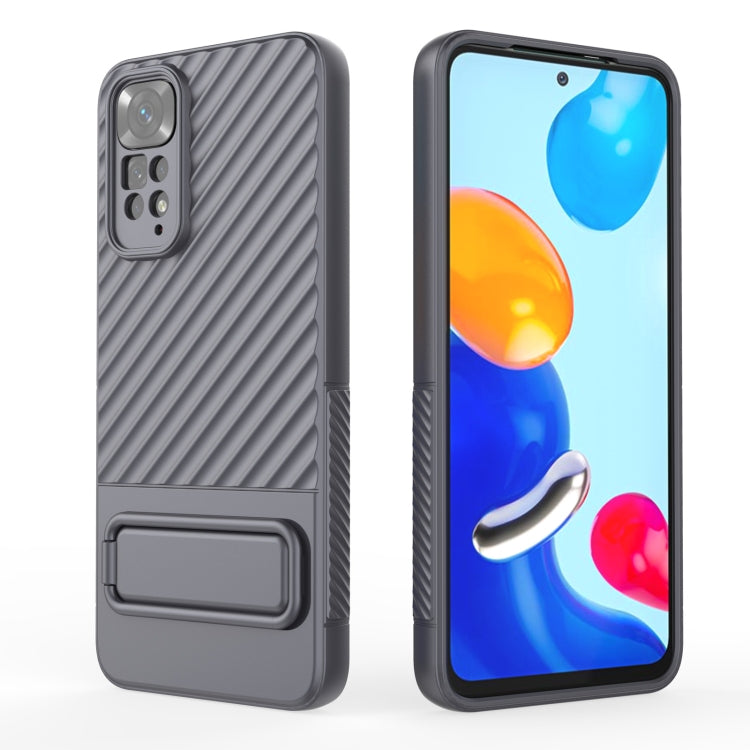For Xiaomi Redmi Note 11 Wavy Texture TPU Phone Case with Lens Film(Grey) - free shipping - PMC TechLife - Order now!