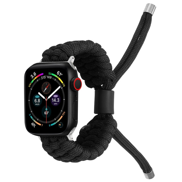 Stretch Plain Silicone Bean Watch Band For Apple Watch 9 45mm(Black) - Watch Bands by PMC TechLife | Online Shopping South Africa | PMC TechLife