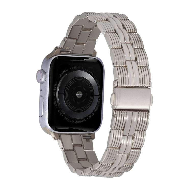 3-Beads Stripe Metal Watch Band For Apple Watch SE 2022 40mm(Starlight) -  by PMC TechLife | Online Shopping South Africa | PMC TechLife