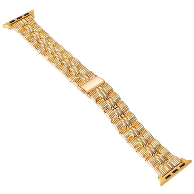3-Beads Stripe Metal Watch Band For Apple Watch SE 40mm(Gold) -  by PMC TechLife | Online Shopping South Africa | PMC TechLife