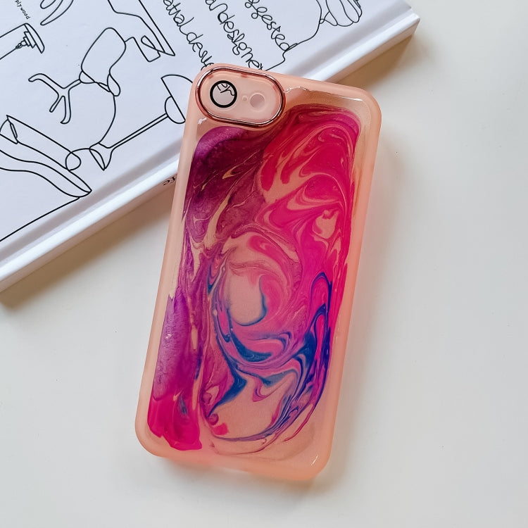 For iPhone SE 2022/2020 / 8 / 7 Oil Painting Electroplating TPU Phone Case(Pink) - iPhone SE 2022 / 2020 / 8 / 7 Cases by PMC TechLife | Online Shopping South Africa | PMC TechLife
