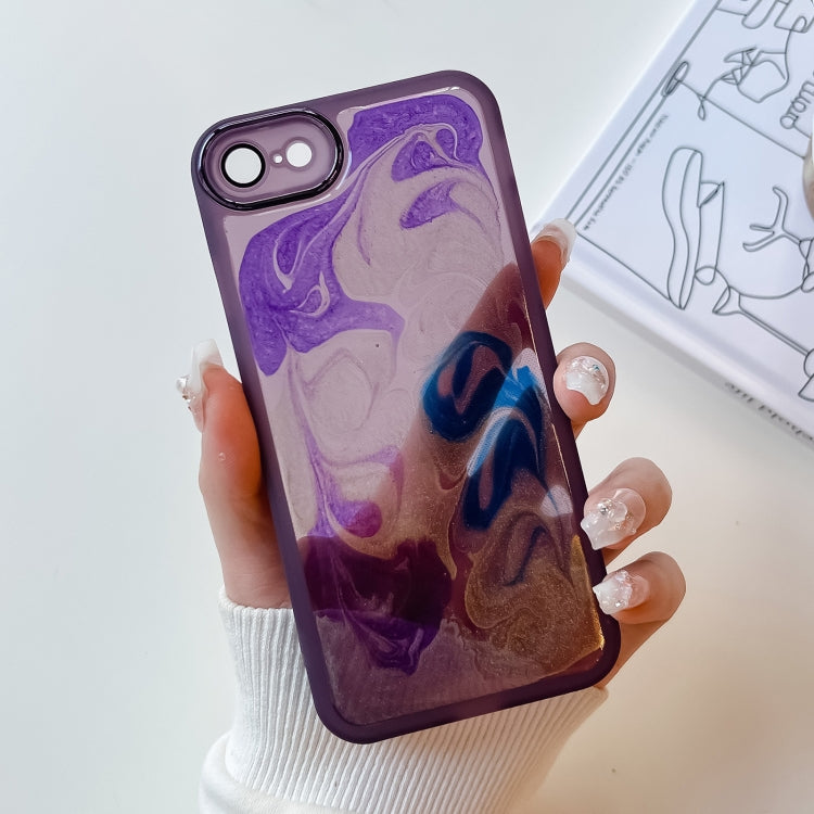 For iPhone SE 2022/2020 / 8 / 7 Oil Painting Electroplating TPU Phone Case(Purple) - iPhone SE 2022 / 2020 / 8 / 7 Cases by PMC TechLife | Online Shopping South Africa | PMC TechLife