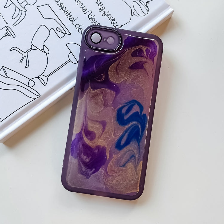 For iPhone SE 2022/2020 / 8 / 7 Oil Painting Electroplating TPU Phone Case(Purple) - iPhone SE 2022 / 2020 / 8 / 7 Cases by PMC TechLife | Online Shopping South Africa | PMC TechLife