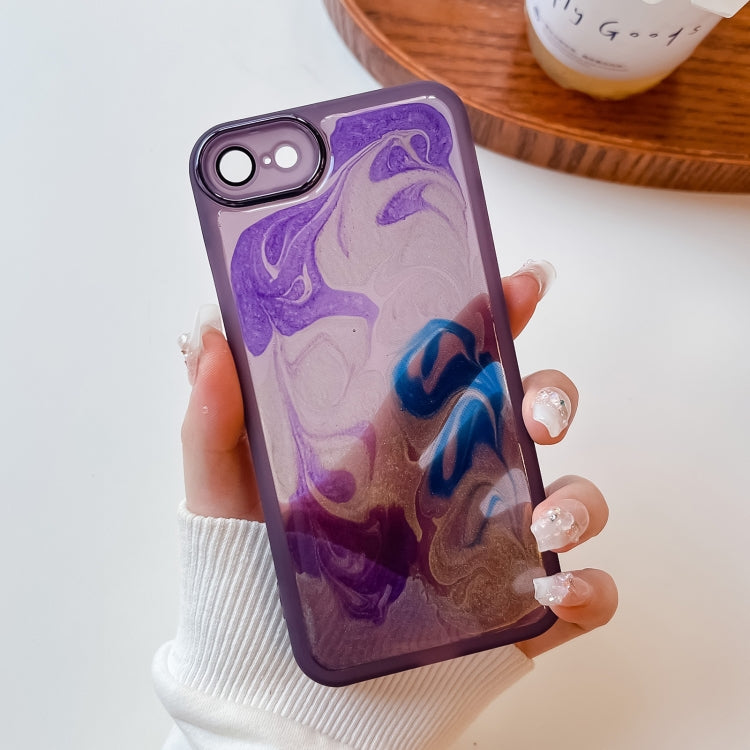 For iPhone SE 2022/2020 / 8 / 7 Oil Painting Electroplating TPU Phone Case(Purple) - iPhone SE 2022 / 2020 / 8 / 7 Cases by PMC TechLife | Online Shopping South Africa | PMC TechLife