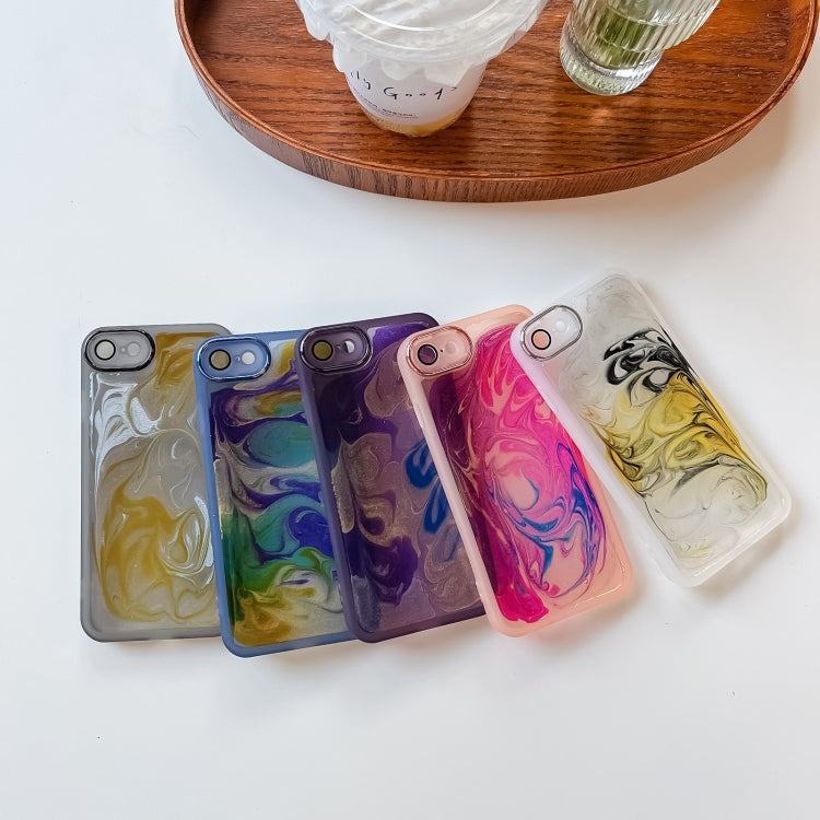 For iPhone SE 2022/2020 / 8 / 7 Oil Painting Electroplating TPU Phone Case(Purple) - iPhone SE 2022 / 2020 / 8 / 7 Cases by PMC TechLife | Online Shopping South Africa | PMC TechLife