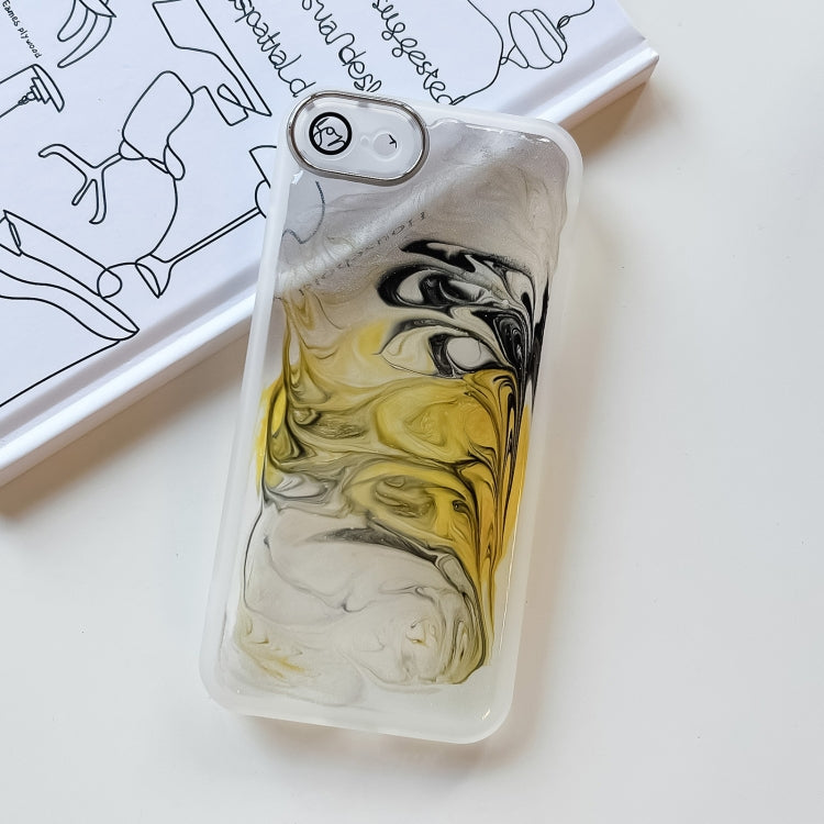 For iPhone SE 2022/2020 / 8 / 7 Oil Painting Electroplating TPU Phone Case(White) - iPhone SE 2022 / 2020 / 8 / 7 Cases by PMC TechLife | Online Shopping South Africa | PMC TechLife