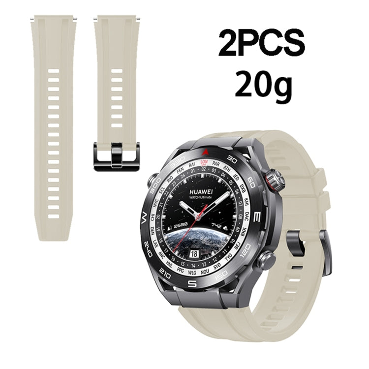 2pcs Regular Style For Huawei Watch Ultimate Silicone Replacement Watch Band(Starlight Color) -  by PMC TechLife | Online Shopping South Africa | PMC TechLife