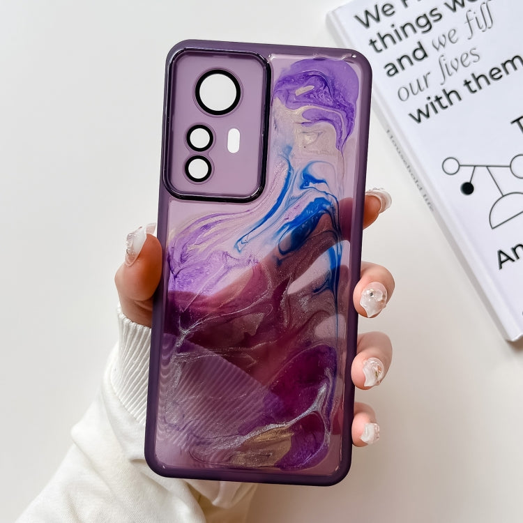 For Xiaomi Redmi K50 Ultra Oil Painting Electroplating TPU Phone Case(Purple) - free shipping - PMC TechLife - Order now!