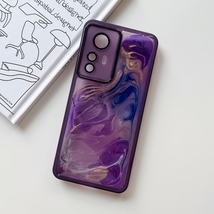 For Xiaomi Redmi K50 Ultra Oil Painting Electroplating TPU Phone Case(Purple) - free shipping - PMC TechLife - Order now!